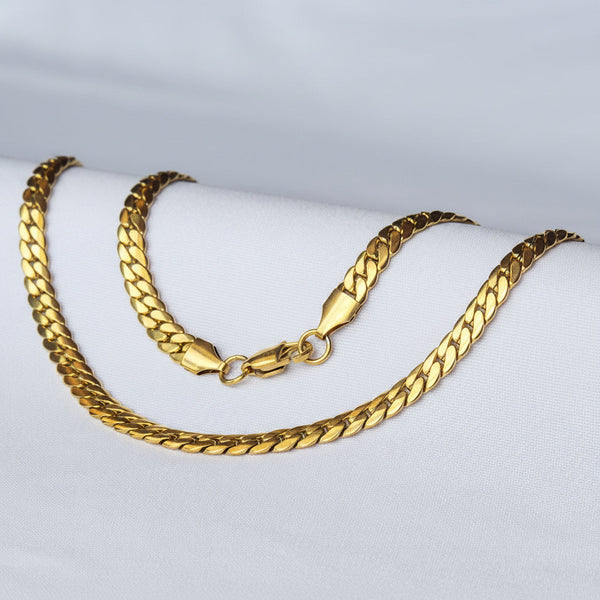 Cadena Grabada Dama puesta -- joyeria fina Leyfina Colombia