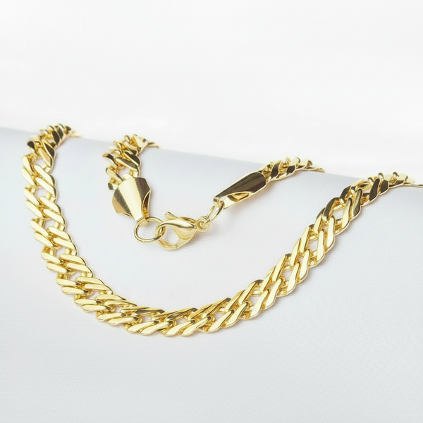 Cadena Entrelazada, cadena dorada en oro laminado 18K para hombre y mujer - LeyFina
