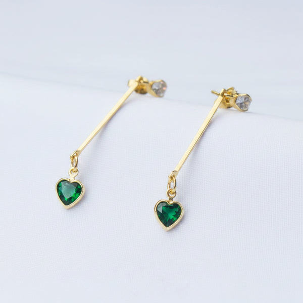 Aretes Corazon de Esmeralda
