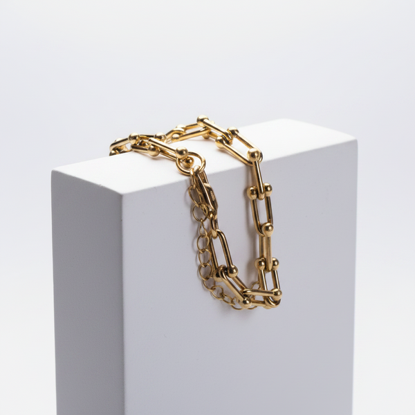Pulsera Ancla, pulsera dorada para mujer en oro laminado 18K - LeyFina