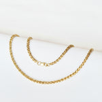 Cadena Trigo joyeria en oro, oro laminado Leyfina -- accesorio elegante coleccion Leyfina