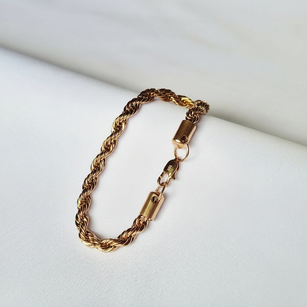 Pulso Lazo Rosa joyeria en oro, oro laminado Leyfina -- accesorio elegante coleccion Leyfina