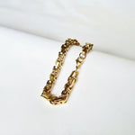 Pulso Rústico (Barbado) joyeria en oro, oro laminado Leyfina -- accesorio elegante coleccion Leyfina