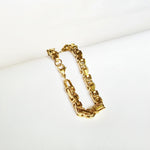 Pulso Rústico (Barbado) joyeria en oro, oro laminado Leyfina -- accesorio elegante coleccion Leyfina