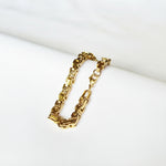 Pulso Rústico (Barbado) joyeria en oro, oro laminado Leyfina -- accesorio elegante coleccion Leyfina