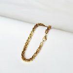 Manilla Rústica Minimal joyeria en oro, oro laminado Leyfina -- accesorio elegante coleccion Leyfina