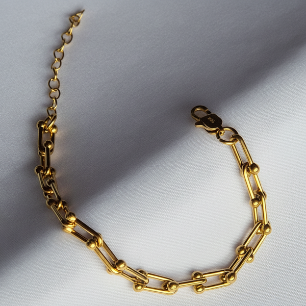 Pulsera Ancla puesta -- joyeria fina Leyfina Colombia