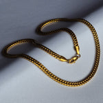 Cadena Escama joyeria en oro, oro laminado Leyfina -- accesorio elegante coleccion Leyfina