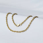 Set Óvalo Dama cadena y pulsera oro laminado -- combo regalo en oro Leyfina