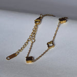 Pulsera Trébol Petite joyeria en oro, oro laminado Leyfina -- accesorio elegante coleccion Leyfina