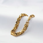 Pulso Rústico (Barbado) joyeria en oro, oro laminado Leyfina -- accesorio elegante coleccion Leyfina