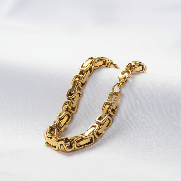 Pulso Rústico (Barbado) joyeria en oro, oro laminado Leyfina -- accesorio elegante coleccion Leyfina