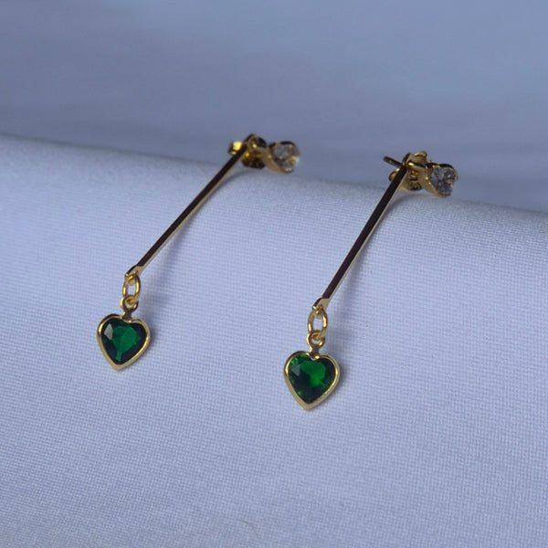 Aretes Corazon de Esmeralda