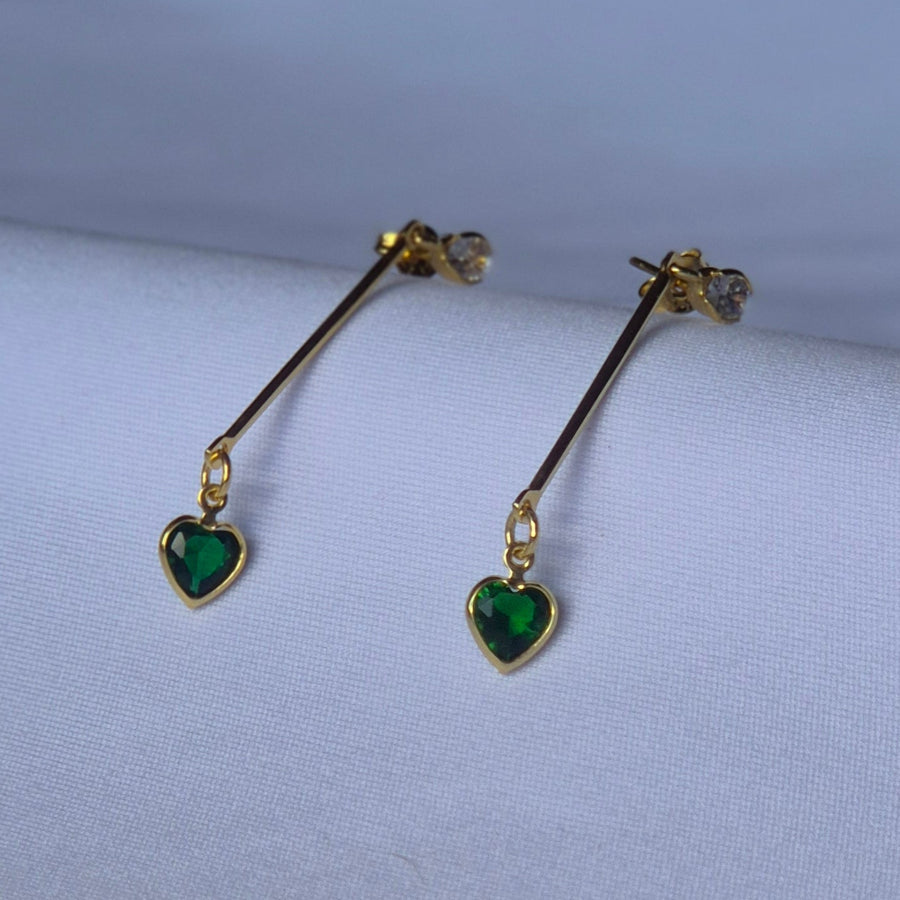 Aretes Corazon de Esmeralda