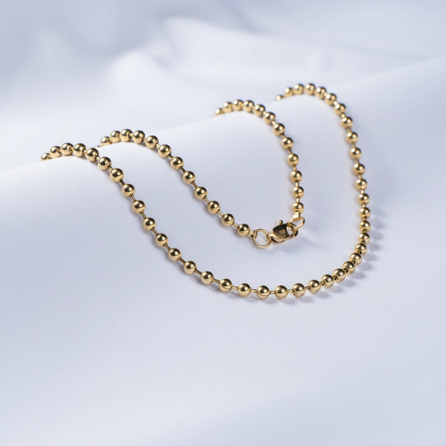 Cadena Militar joyeria en oro, oro laminado Leyfina -- accesorio elegante coleccion Leyfina