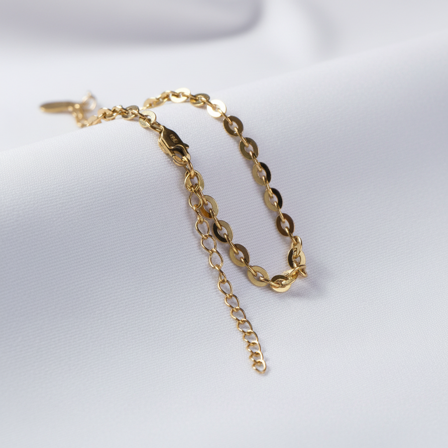 Pulsera Óvalo, pulsera dorada para mujer en oro laminado 18K - LeyFina