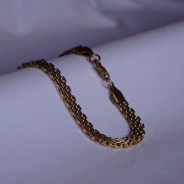 Pulso Chinesco joyeria en oro, oro laminado Leyfina -- accesorio elegante coleccion Leyfina
