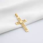 Dije Cruz Plana, dije dorado en oro laminado 18K para tu cadena - LeyFina