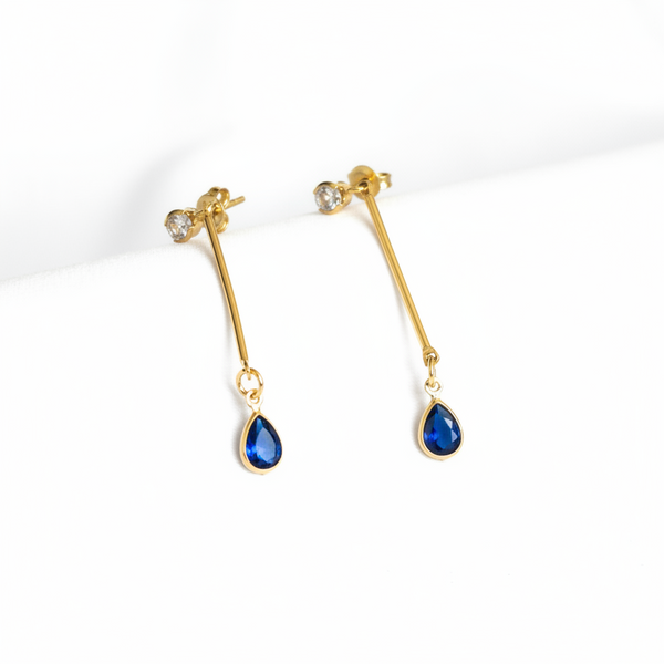 Arete gota azul