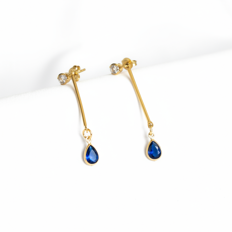 Arete gota azul