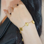 Pulsera trebol dorada