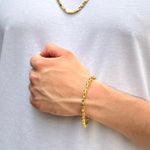 Manilla Rústica Minimal joyeria en oro, oro laminado Leyfina -- accesorio elegante coleccion Leyfina