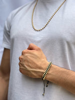 Manilla Italiana Doble 36 Balines joyeria en oro, oro laminado Leyfina -- accesorio elegante coleccion Leyfina
