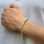 Pulso Rústico (Barbado) joyeria en oro, oro laminado Leyfina -- accesorio elegante coleccion Leyfina