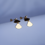 Aretes abanico dorado