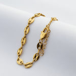 Pulso Grano de Café joyeria en oro, oro laminado Leyfina -- accesorio elegante coleccion Leyfina