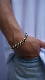 Manilla Italiana Doble 24 Balines joyeria en oro, oro laminado Leyfina -- accesorio elegante coleccion Leyfina