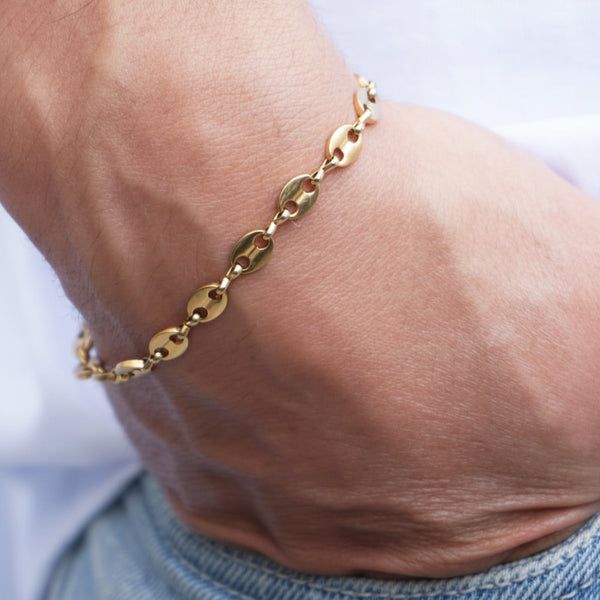 Pulso Chinesco Premium joyeria en oro, oro laminado Leyfina -- accesorio elegante coleccion Leyfina